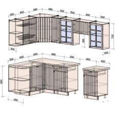 Готовая кухня Интерлиния Берес 1.5x2.5 левая (дуб английский/бискайская сосна)