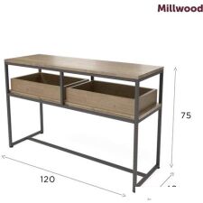 Консольный стол Millwood Пекин 1 120x40 (дуб табачный craft/черный)