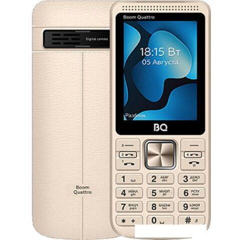 Кнопочный телефон BQ-Mobile BQ-2455 Boom Quattro (золотистый)