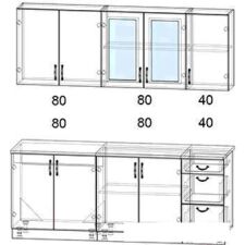 Кухня Интерлиния Мила Крафт 2.0А (дуб английский)