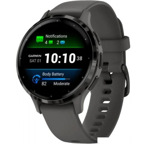 Умные часы Garmin Venu 3S (серая галька, с силиконовым ремешком)