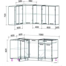 Готовая кухня Интерлиния Мила Лайт 1.2x1.6 без столешницы (салатовый/дуб венге)