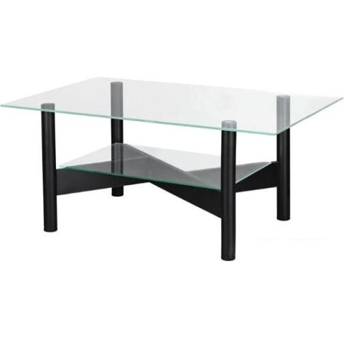 Журнальный столик Мебелик Саут 6С (черный/прозрачный)