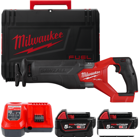 Сабельная пила Milwaukee Fuel M18 M18FSZ-502X 4933478291 (с 2-мя АКБ, кейс)