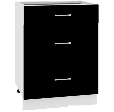 Шкаф напольный Кортекс-мебель Корнелия Мара НШ60р3ш без столешницы (черный)