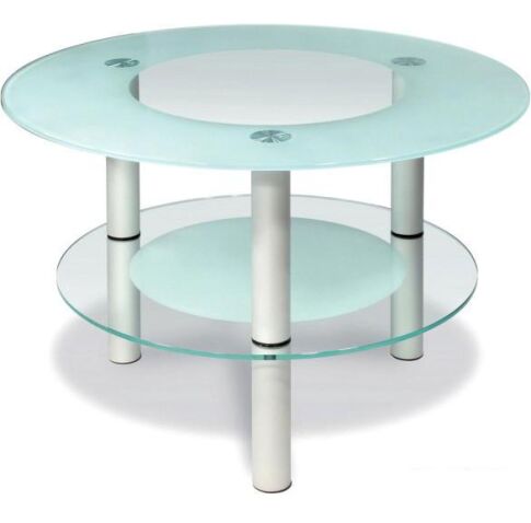 Журнальный столик Мебелик Кристалл 3 (алюминий/прозрачный)