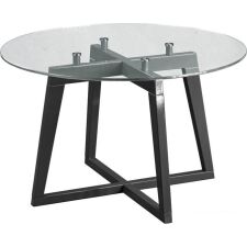 Журнальный столик Мебелик Рилле 445 (серый графит/стекло прозрачное круг)