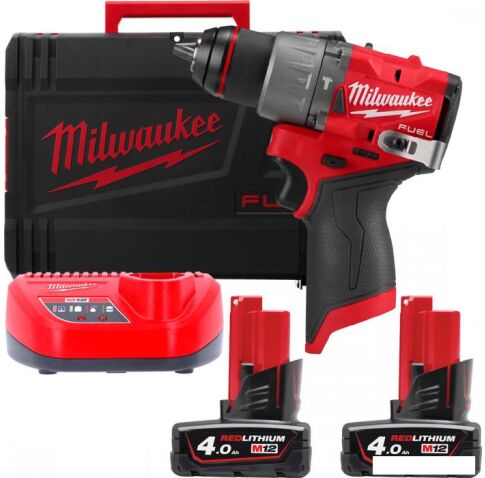 Ударная дрель-шуруповерт Milwaukee M12 FUEL M12FPD2-402X 4933479869 (с 2-мя АКБ 4 Ач, кейс)