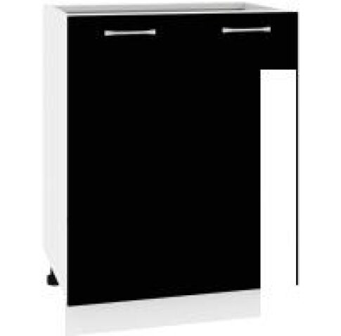 Шкаф напольный Кортекс-мебель Корнелия Лира НШ60р без столешницы (черный)
