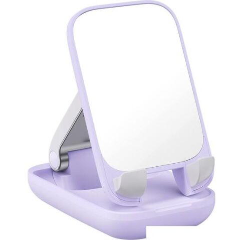 Подставка Baseus Seashell Series Phone Stand (с зеркалом, сиреневый)