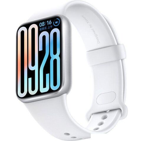 Фитнес-браслет Xiaomi Smart Band 9 Pro M2401B1 (серебристый, с белым силиконовым ремешком, международная версия)