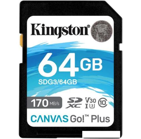 Карта памяти Kingston Canvas Go! Plus SDXC 64GB
