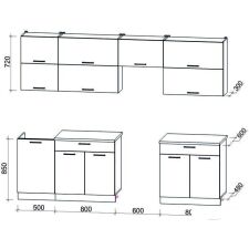 Кухня Интерлиния Мила Gloss 60-27 (белый/асфальт глянец)