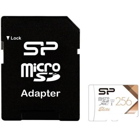 Карта памяти Silicon-Power Elite microSDXC SP256GBSTXBU1V21SP 256GB (с адаптером)