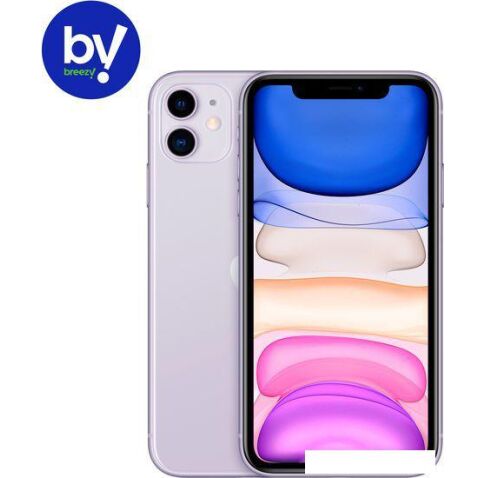 Смартфон Apple iPhone 11 64GB Воcстановленный by Breezy, грейд A (фиолетовый)