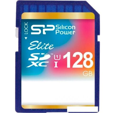 Карта памяти Silicon-Power SDXC Elite UHS-1 (Class 10) 128 GB (SP128GBSDXAU1V10)