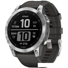 Умные часы Garmin Fenix 7 Solar 47 мм (серебристый/графитовый)