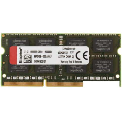 Оперативная память Kingston ValueRAM 8GB DDR3 SODIMM PC3-12800 KVR16S11/8WP