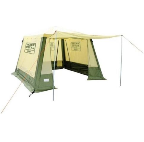 Тент-шатер Camping World Green Hotel Volga 138199 (зеленый/бежевый)