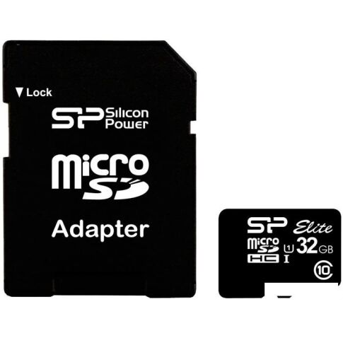 Карта памяти Silicon-Power microSDHC Elite UHS-1 (Class 10) 32 GB (SP032GBSTHBU1V10-SP)