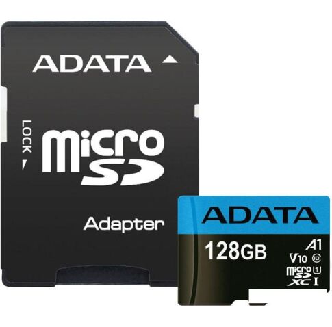 Карта памяти A-Data Premier AUSDX128GUICL10A1-RA1 microSDXC 128GB (с адаптером)