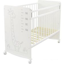 Классическая детская кроватка СКВ-Компани 4 Жираф 401001-2 (белый/серый)