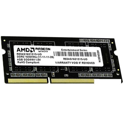 Оперативная память AMD Radeon Entertainment 4GB DDR3 SO-DIMM (R534G1601S1S-UO)