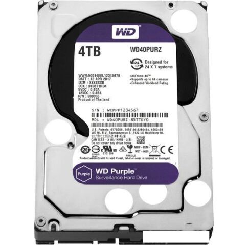 Жесткий диск WD Purple 4TB [WD40PURZ]