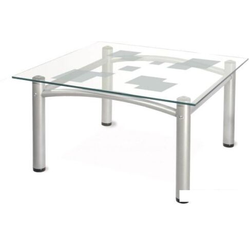 Журнальный столик Мебелик Робер 2М (металлик/прозрачное)