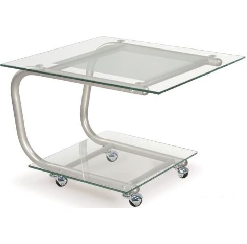 Журнальный столик Мебелик Дуэт 9 (металлик/прозрачный)