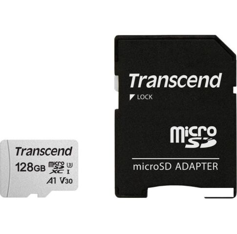 Карта памяти Transcend microSDXC 300S 128GB + адаптер