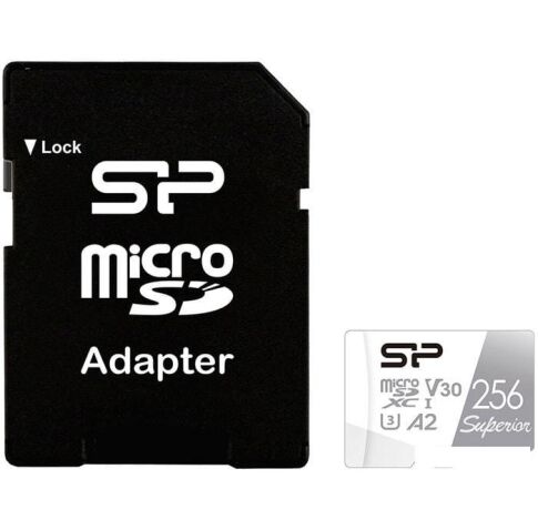 Карта памяти Silicon-Power Superior microSDXC SP256GBSTXDA2V20SP 256GB (с адаптером)