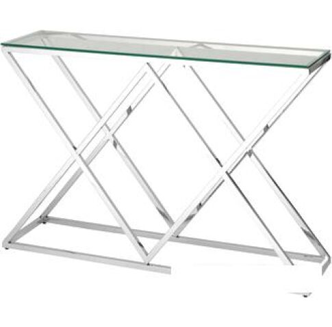 Консольный стол Stool Group Инсигния 115x30 ECST-026 (прозрачное стекло/сталь серебристый)