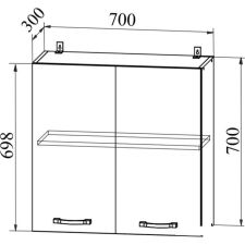 Шкаф навесной ДСВ Тренто П 700 (серый/серый)