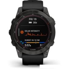 Умные часы Garmin Fenix 7 Sapphire Solar 47 мм (серый карбон/черный)