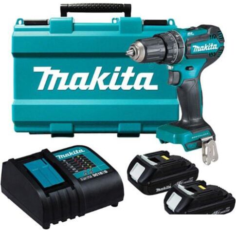 Дрель-шуруповерт Makita DHP485SYE (с 2-мя АКБ, кейс)