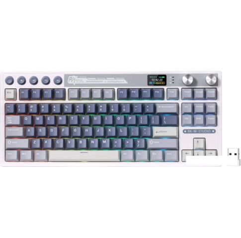 Клавиатура Royal Kludge M87 RGB Ocean Blue (RK Chartreuse)