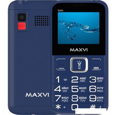 Кнопочный телефон Maxvi B200 (синий)