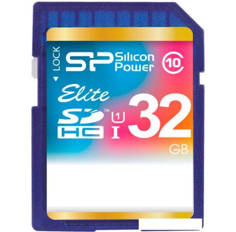 Карта памяти Silicon-Power SDHC Elite UHS-1 (Class 10) 32 GB (SP032GBSDHAU1V10)