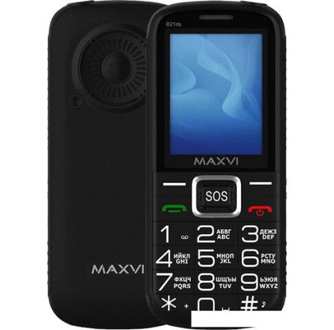 Кнопочный телефон Maxvi B21ds (черный)