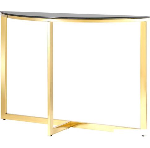 Консольный стол Stool Group Альба 115x30 ECST-095-SR-TG (стекло черное/сталь золото)