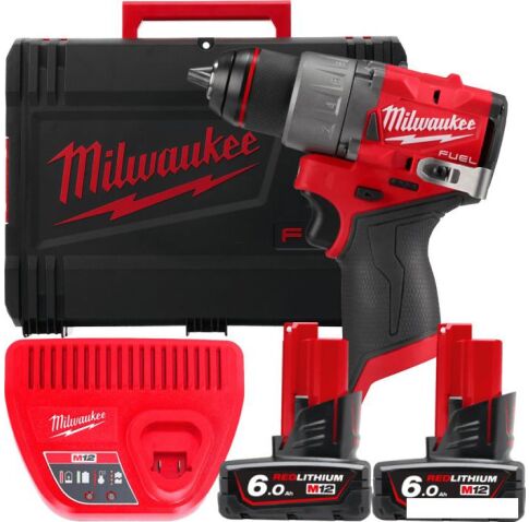 Дрель-шуруповерт Milwaukee M12 FUEL M12FDD2-602X 4933479875 (с 2-мя АКБ 6 Ач, кейс)