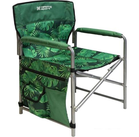 Кресло Nika складное КС1 (тропические листья на темном)