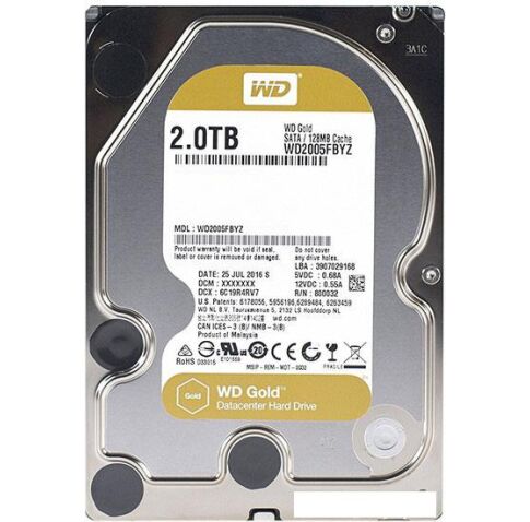 Жесткий диск WD Gold 2TB [WD2005FBYZ]