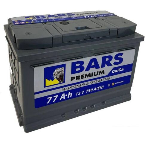 Автомобильный аккумулятор BARS Premium 77 R+ (77 А·ч)