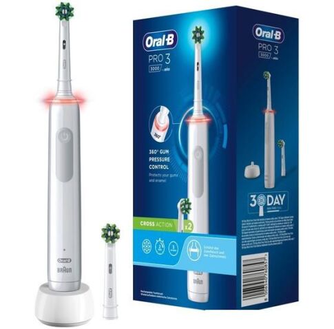 Электрическая зубная щетка Oral-B Pro 3 3000 Cross Action D505.523.3 8006540760857 (белый)