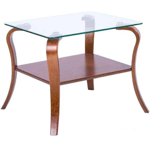 Журнальный столик Мебелик Шарм (стекло/орех)