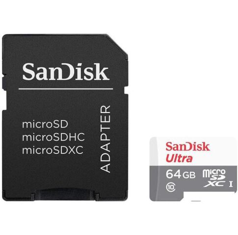 Карта памяти SanDisk Ultra SDSQUNR-064G-GN3MA microSDXC 64GB (с адаптером)