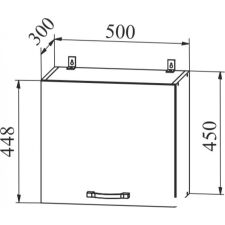 Шкаф навесной ДСВ Тренто ВПГ 500 (серый/белый)