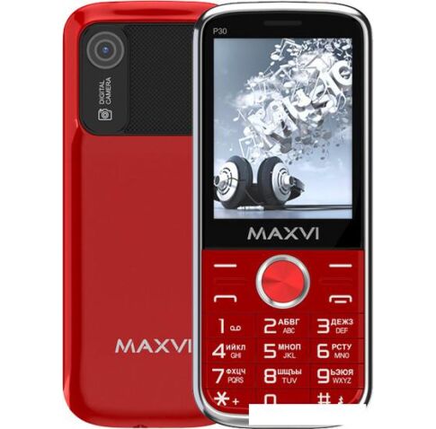 Кнопочный телефон Maxvi P30 (красный)